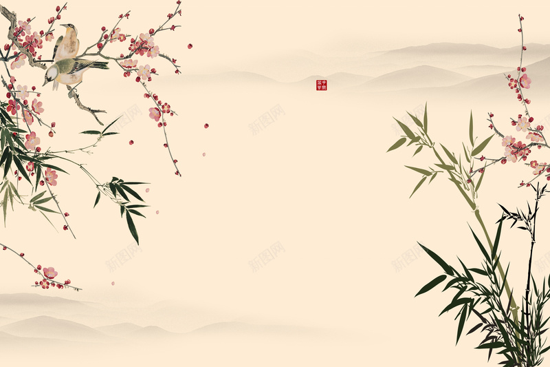 黄色中式梅花水墨装饰画壁纸背景jpg设计背景_88icon https://88icon.com 中国风 中式 壁纸 建筑 梅花 水墨 空间建筑 装饰 装饰画 装饰设计 黄色
