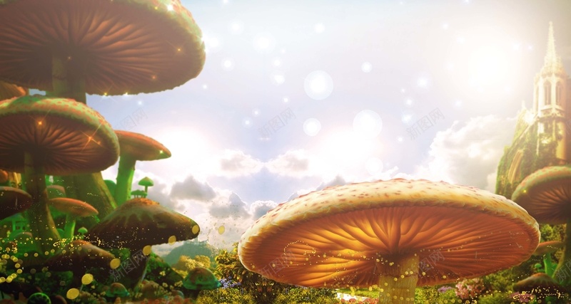 梦幻大蘑菇宝宝相册海报背景模板psd设计背景_88icon https://88icon.com 儿童模板 大蘑菇 宝宝相册 梦幻 海报背景模板 照片背景 相册海报 相册背景 童话背景