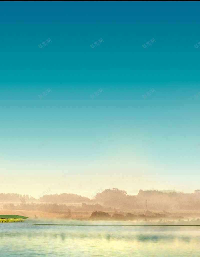 湖边风光H5背景psd_88icon https://88icon.com H5 h5 摄影 湖水 湖边 蓝色天空 风景