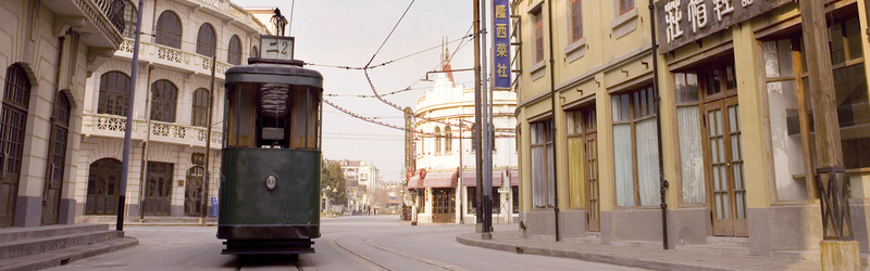 复古怀旧城市街道背景摄影图片