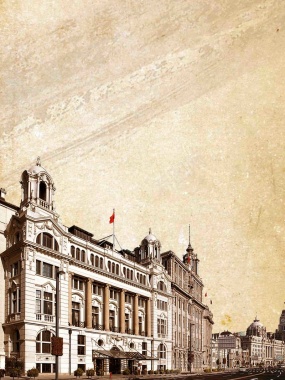 复古老上海创意旅游海报背景模板背景