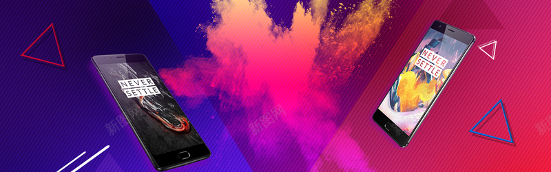 新款手机促销季狂欢紫色banner背景