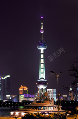 美丽上海夜景东方明珠旅游海报背景