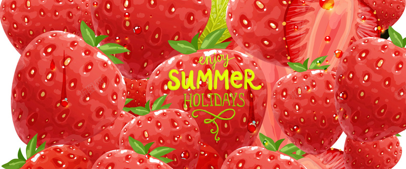 夏日假期水果banner背景装饰矢量图背景