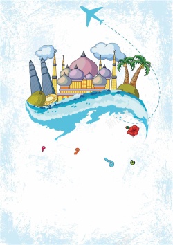 曼谷卧佛寺暑假泰国旅游海报背景矢量图高清图片