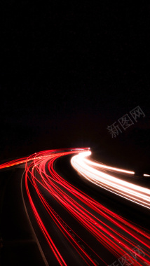 黑色夜晚高速公路光晕H5背景背景