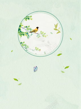 绿色卡通插画春节海报背景背景