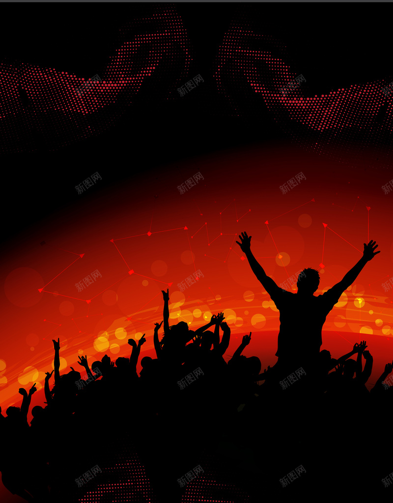 激情氛围的演唱会聚会狂欢背景矢量图eps设计背景_88icon https://88icon.com 人群 剪影 歌唱 演唱会 火红 素材 聚会 背景 选秀 黑色 矢量图