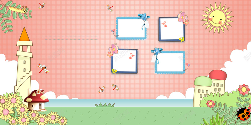 可爱卡通儿童文化墙海报psd设计背景_88icon https://88icon.com 儿童 卡通 卡通幼儿展板海报背景底图 卡通海报 学 学前班背景 幼儿园 幼儿背景 成长记录 粉色浪漫