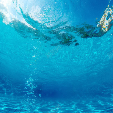 蓝色海水海底背景图背景