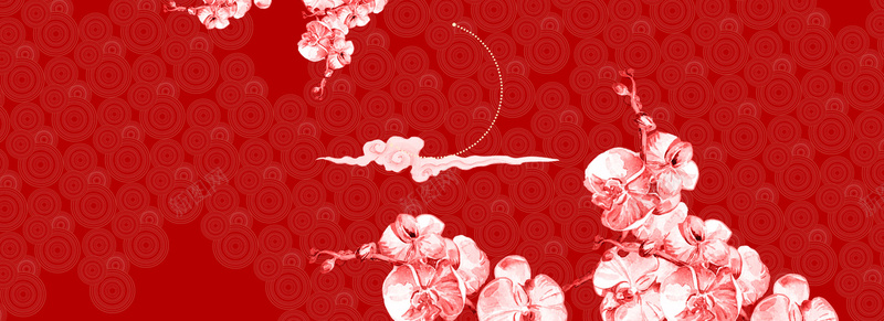 红色纹理新年中国风海报banner背景背景