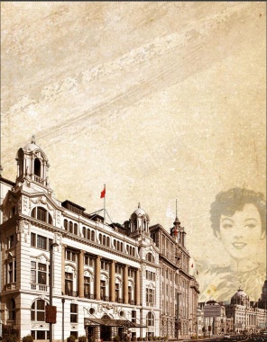复古老上海创意旅游海报背景背景
