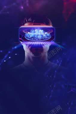 VR为体验而生体验馆VR宣传海报背景