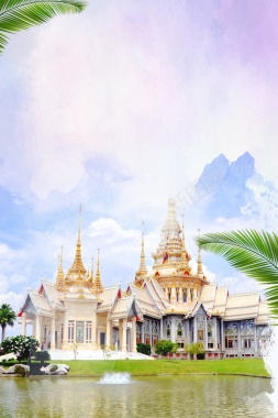 泰国旅游泰国风景PSD分层背景