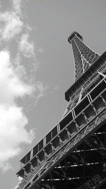 法国埃菲尔铁塔复古H5背景摄影图片