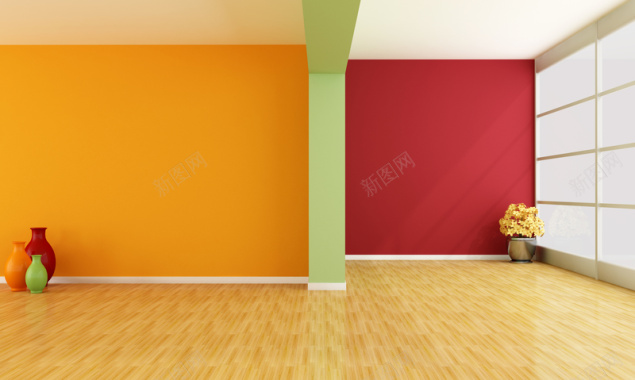 清新黄色墙漆家居装修效果图背景