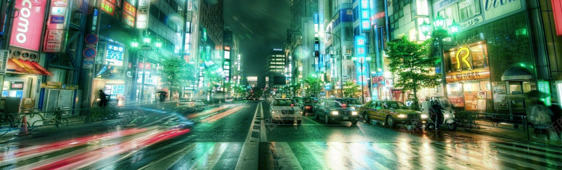 夜晚城市街道摄影背景摄影图片
