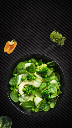 斜纹纹理背景绿色食品沙拉美食海报H5背景psd高清图片