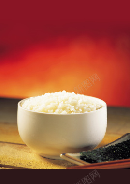 红底米饭印刷背景背景