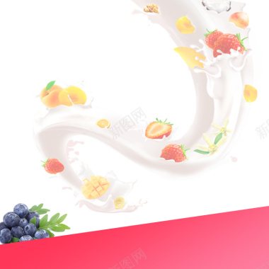 飞溅果汁牛奶酸奶机PSD分层主图背景背景