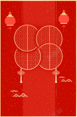 2018狗年红色中国风PSD分层banner背景