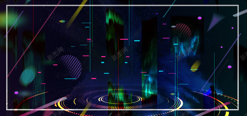 抖音障碍风黑色舞台促销海报psd设计背景_88icon https://88icon.com 促销 几何图形 抖音风 故障风 海报 源文件 狂欢周 舞台 进口狂欢节 黑色