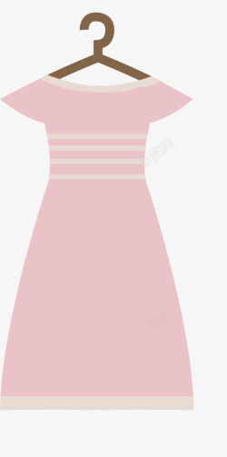 夏天扁平化粉色裙子矢量图素材
