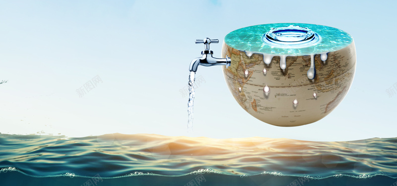 节约用水保护地球简约海报背景背景