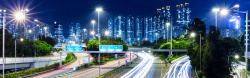 灯火璀璨都市大气公路建筑海报背景高清图片