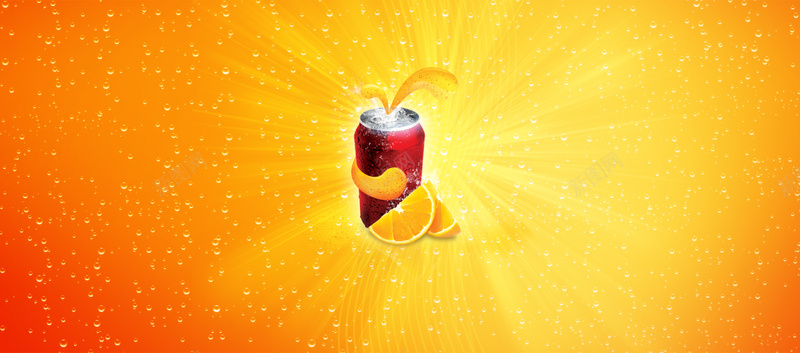 淘宝橙汁饮料食品海报背景bannerpsd设计背景_88icon https://88icon.com 易拉罐 橘色 橙汁 橙色 水果 水珠 海报 食品 饮料