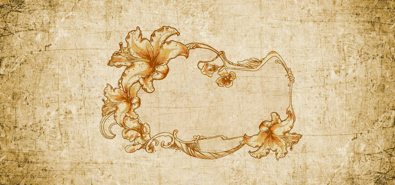 复古纸张欧式花纹背景背景