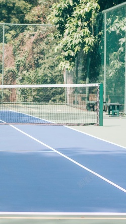 蓝色网球场春天网球场绿色背景H5背景高清图片