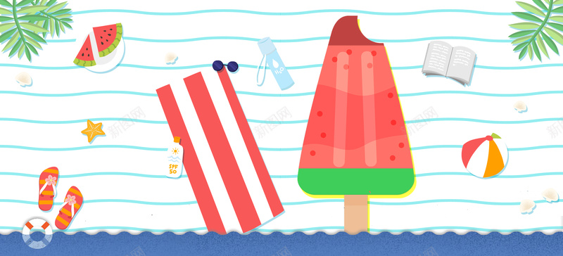 清凉一夏西瓜棒冰手绘文艺小清新几何蓝背景psd设计背景_88icon https://88icon.com 初夏 夏天 夏天海报 夏季 小清新 广告 清凉一夏 炎热夏天 立夏 素材 背景 西瓜棒冰 设计