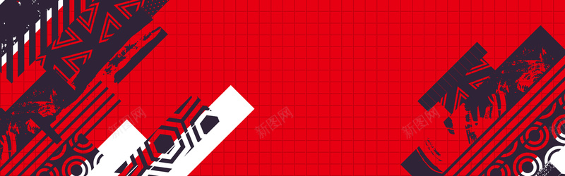 红色不规则抽象电商banner背景