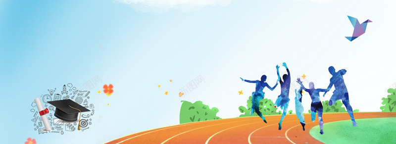 毕业放飞梦想狂欢背景psd设计背景_88icon https://88icon.com 几何 学业 学校 学生 小清新 广告 文艺 校园 毕业 毕业季 素材 背景 设计