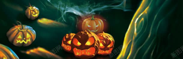 万圣节鬼节南瓜灯背景banner背景