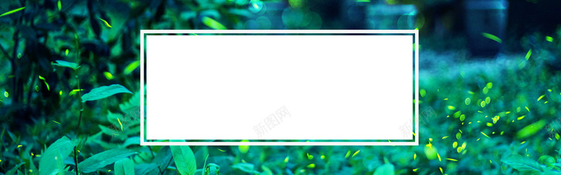 夏季绿色手绘banner背景背景