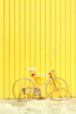 文艺自行车黄色海报背景背景