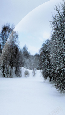 冬季雪景H5背景背景