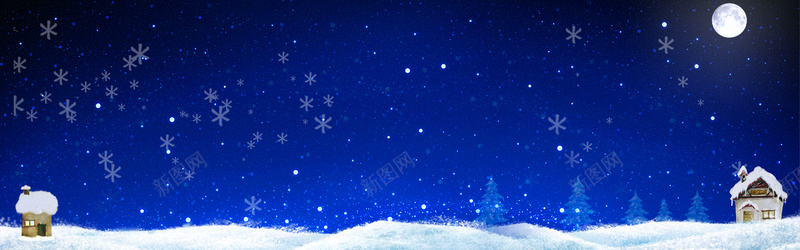 冬天夜空背景psd_88icon https://88icon.com 冬天 摄影 星光闪烁 海报banner 雪花 风景