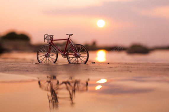 阳光沙滩自行车图背景