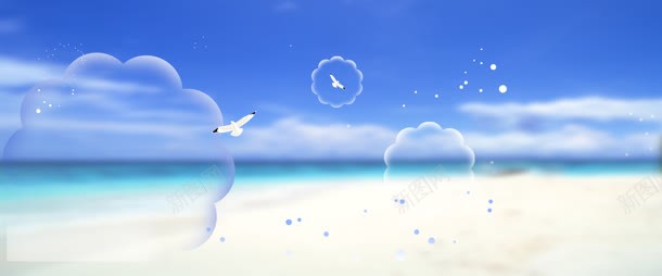 沙滩碧海蓝天背景背景