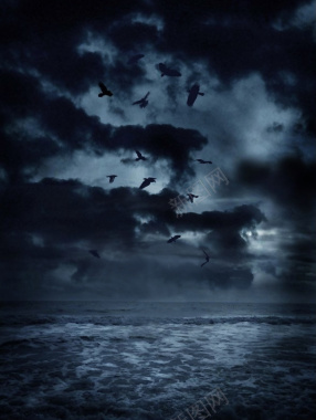 黑色梦幻大海海面摄影平面广告摄影图片