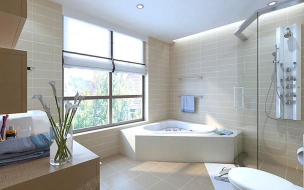 现代浴室浴缸背景背景