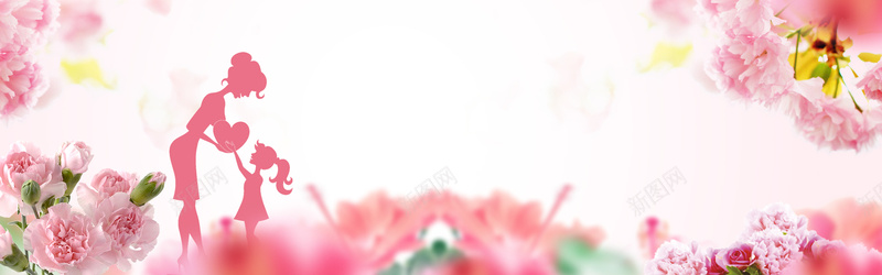 母亲节康乃馨粉色海报背景背景