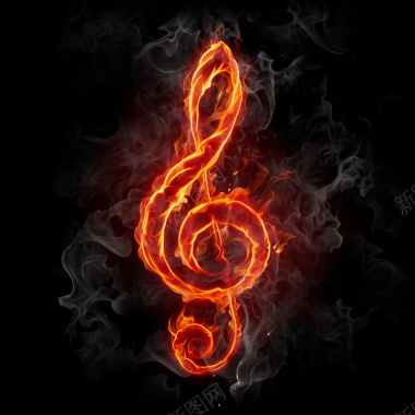 音乐符号火焰背景背景