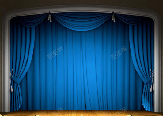 有质感的蓝色幕布舞台背景