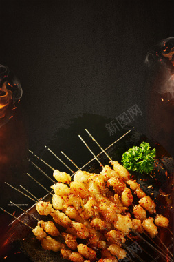 中华美食特色烤肉背景背景