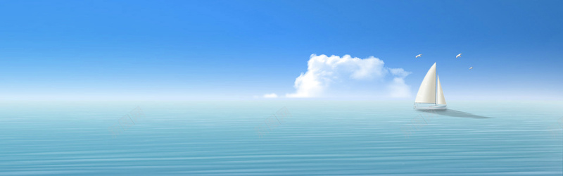 白云海洋背景摄影图片