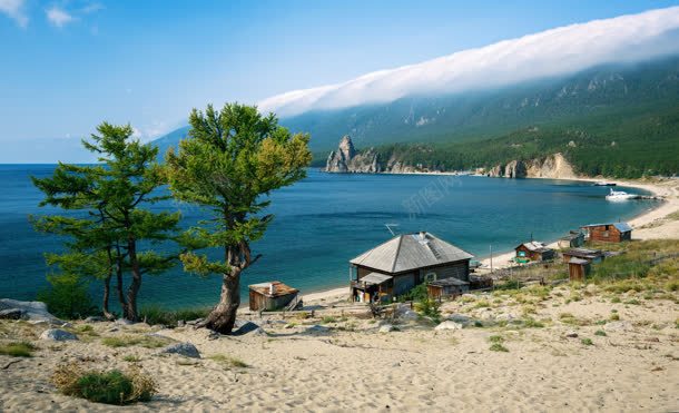 海边沙滩度假村海报背景背景